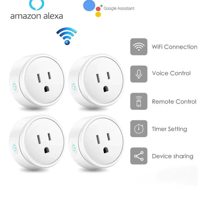 Smart Home Outlet Control By Google Home Assistant Or Amazon Alexa In Pack Of 2 Or 4